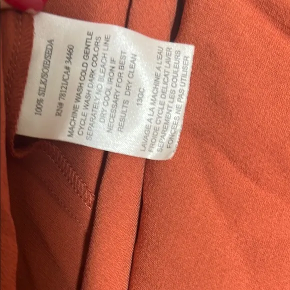 100% Silk Elegant Rust Skirt NWT