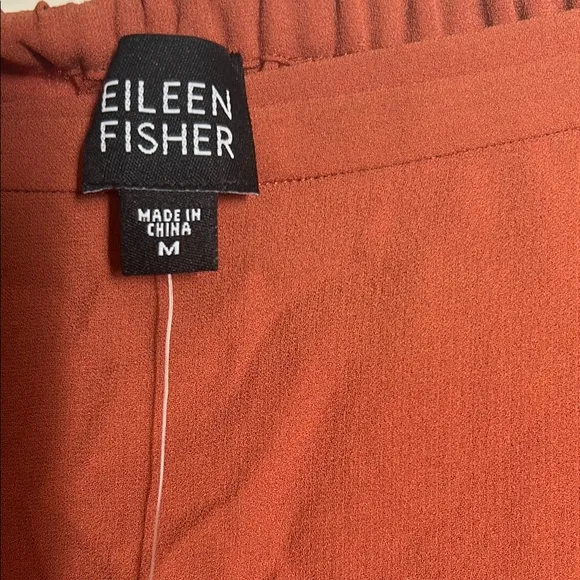 100% Silk Elegant Rust Skirt NWT