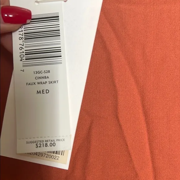 100% Silk Elegant Rust Skirt NWT
