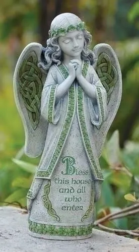 14.5"H Irish Angel Garden Statue