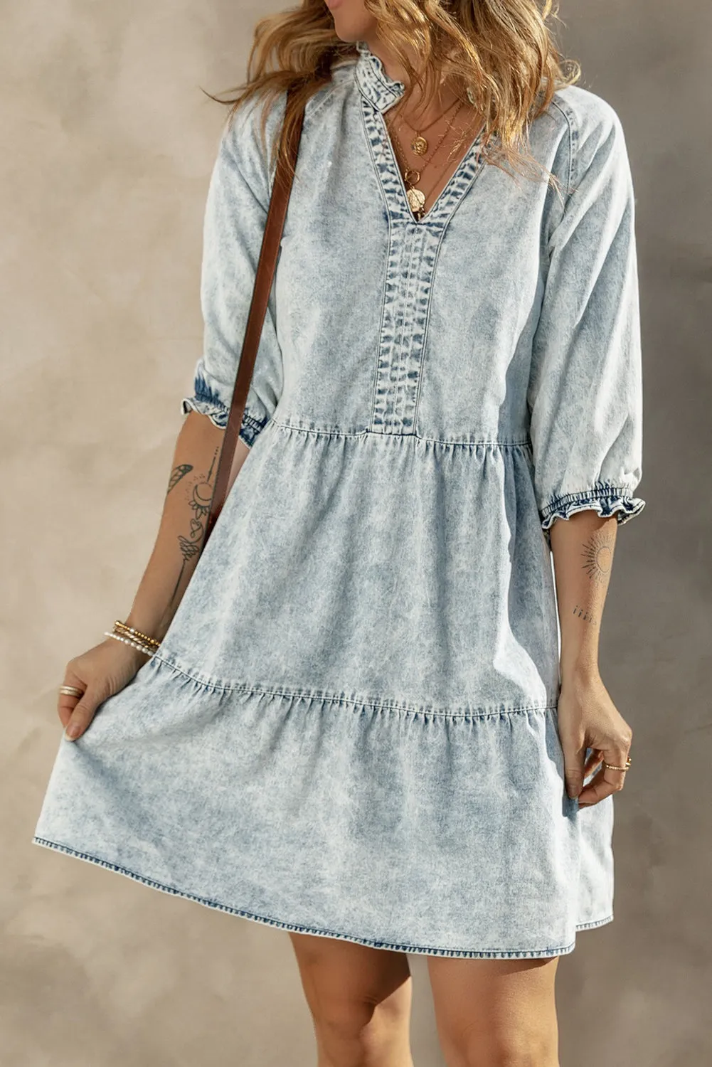 Acid Wash Denim Dress
