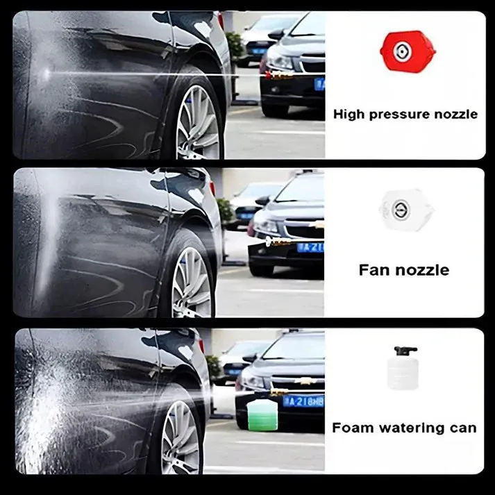 Crony HL-777 Car wash Cordless Electric High Pressure Car Washer Manual Rechargeable Car Washing Machine with Adjustable 3-in-1 Nozzle and Hose Pipe