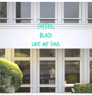Custom text: coffee,
 black
 like my soul