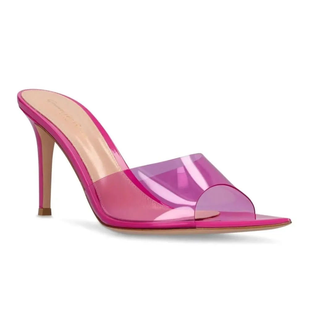 Gianvito Rossi Elle 85mm point-toe mules "Pink"