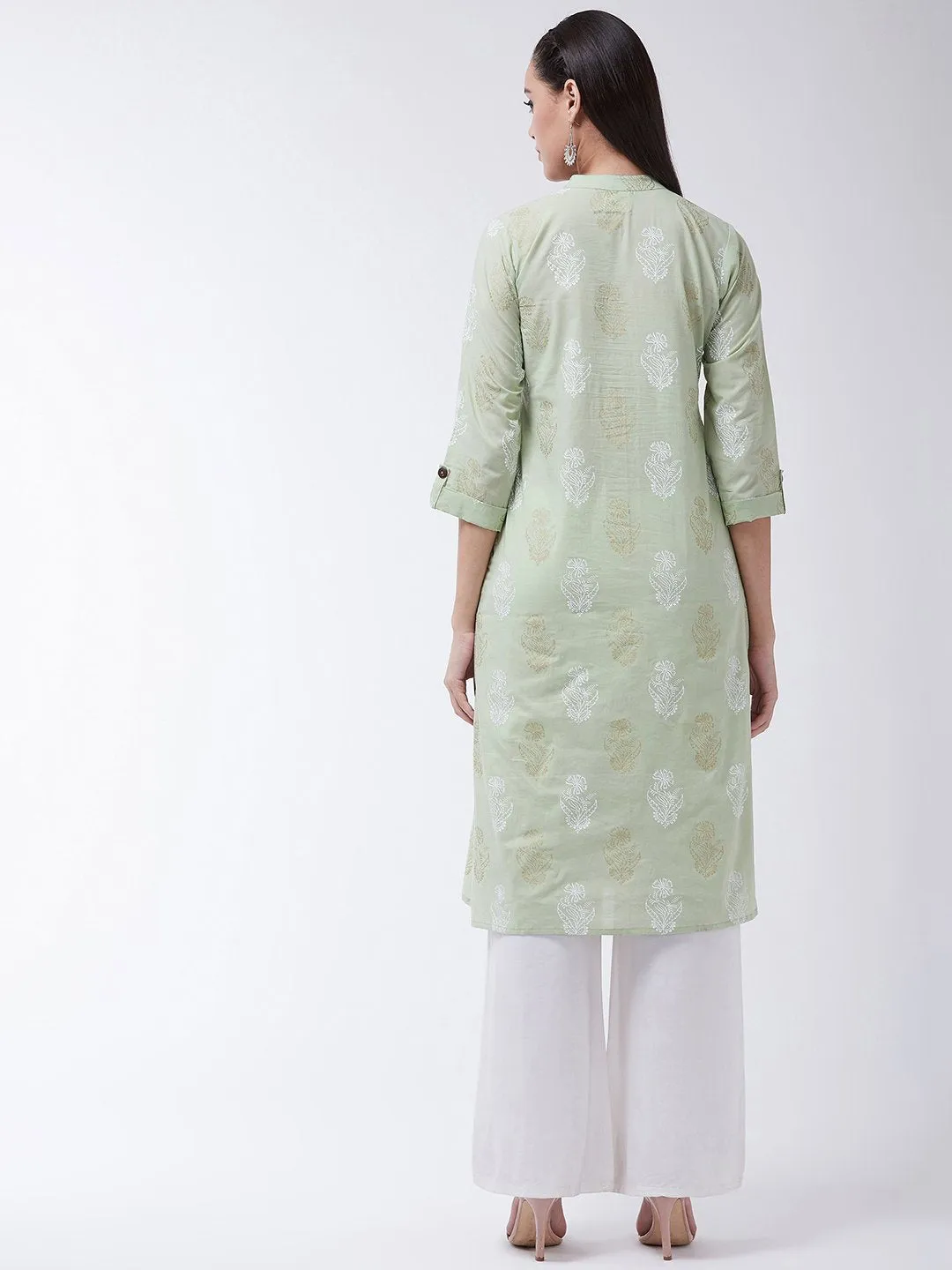 Green Print Kurta