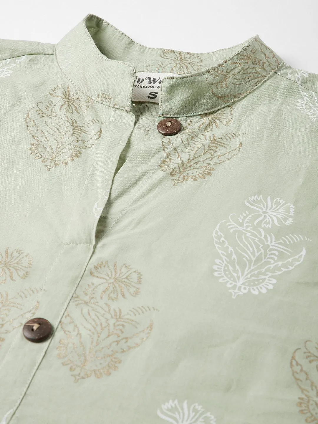 Green Print Kurta