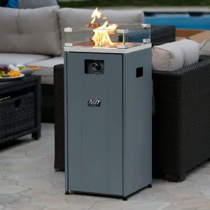 Large Outdoor Patio Deck Propane Gas Fire Pit Fireplace Heater