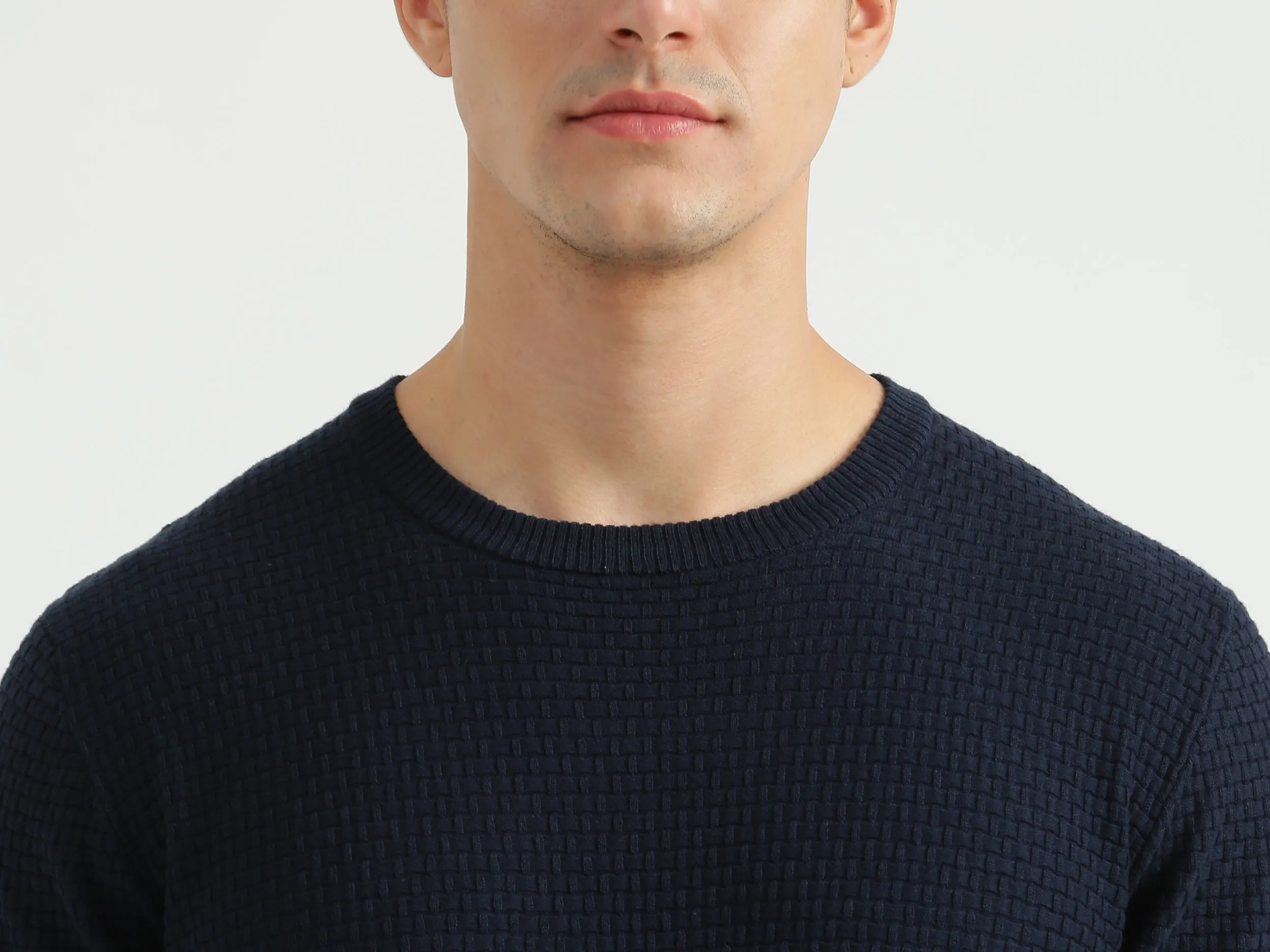 Mens Long Sleeve Solid Sweater