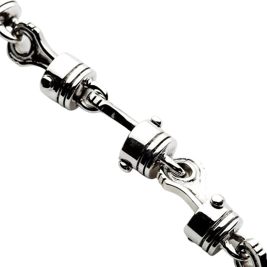 Motorcycle Piston Sterling Silver Biker Bracelet