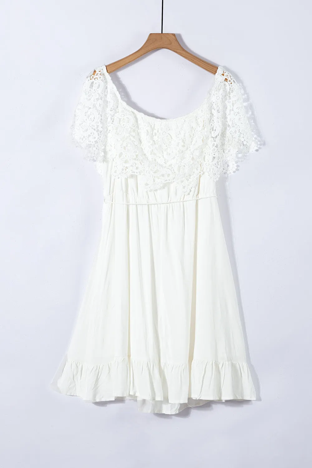 Off-the-shoulder Lace Sleeves Plus size Dress
