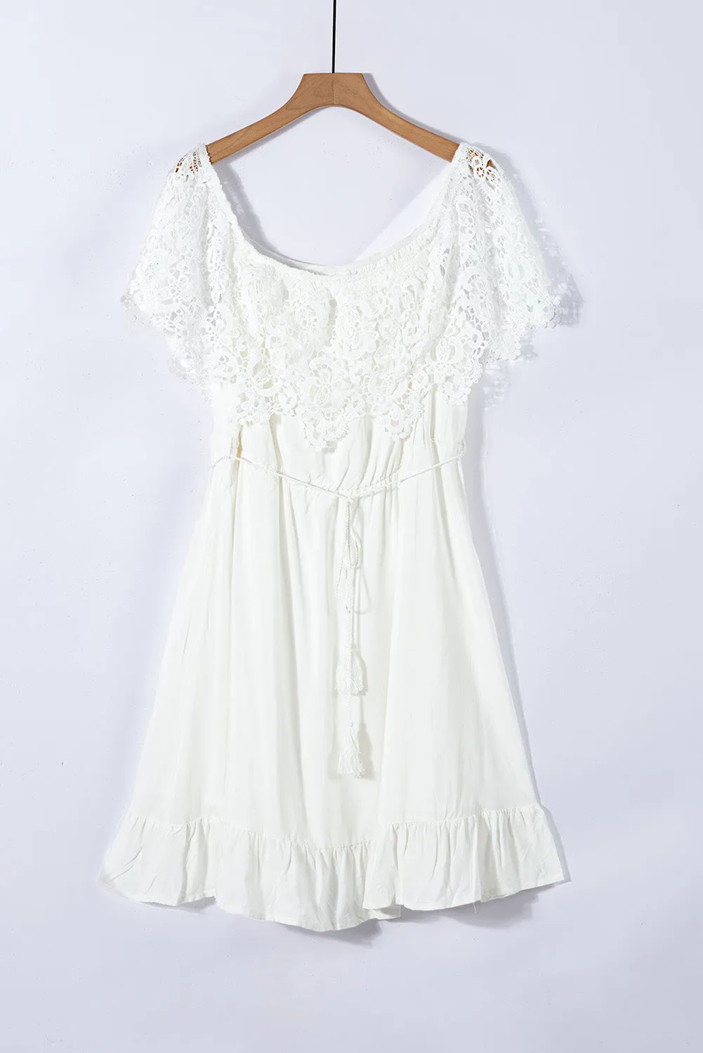 Off-the-shoulder Lace Sleeves Plus size Dress
