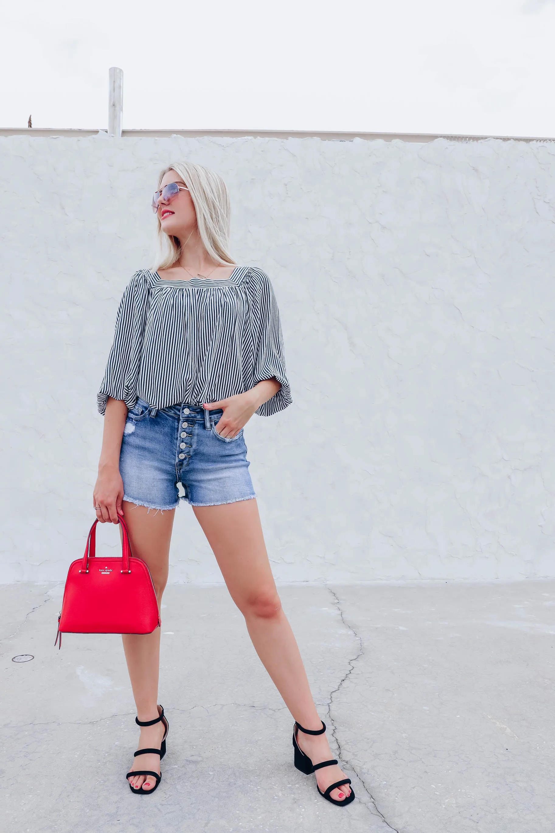 Rachel Button Up Denim Shorts