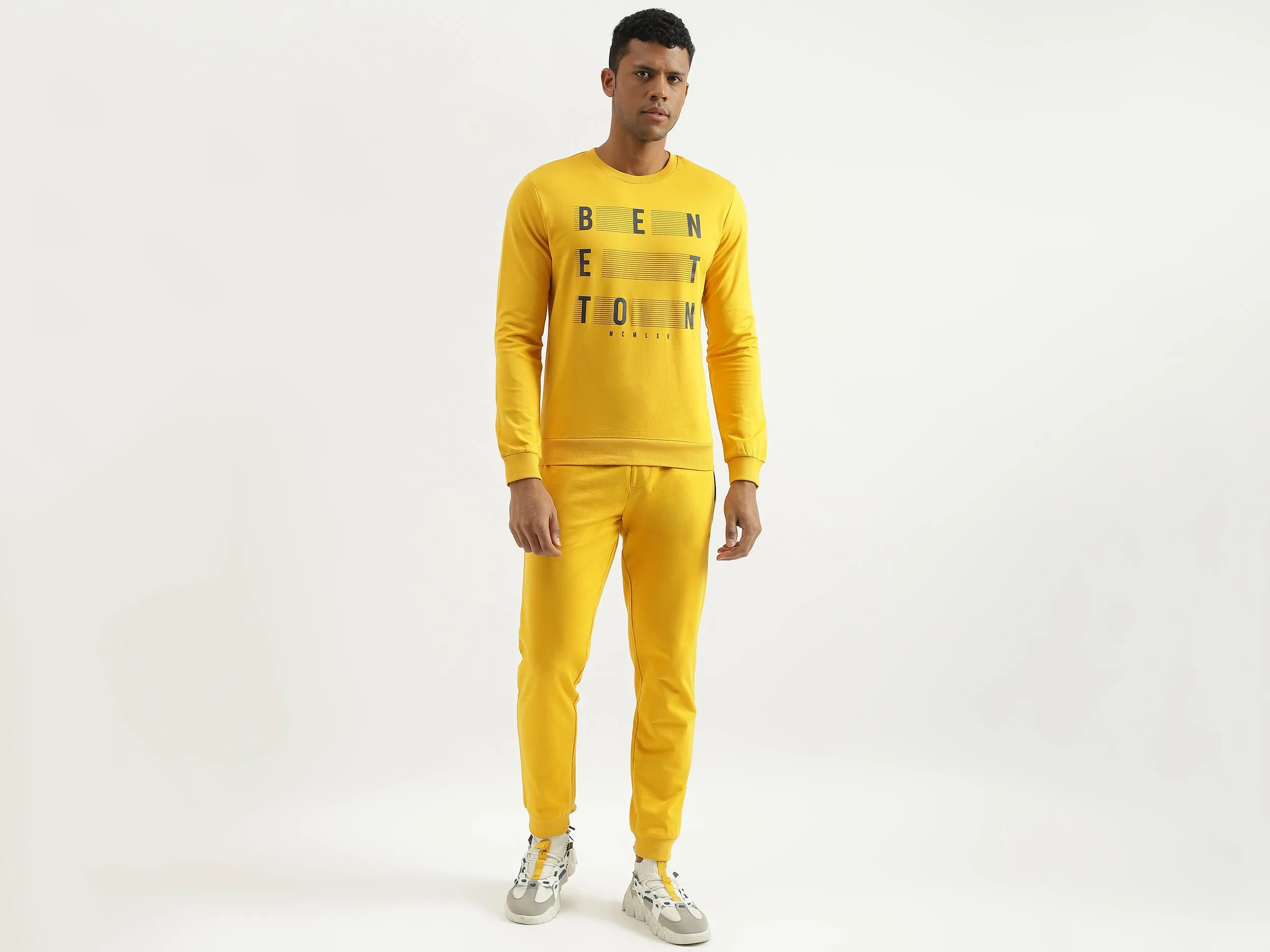Regular Fit Round Neck Printed Sweatshirt