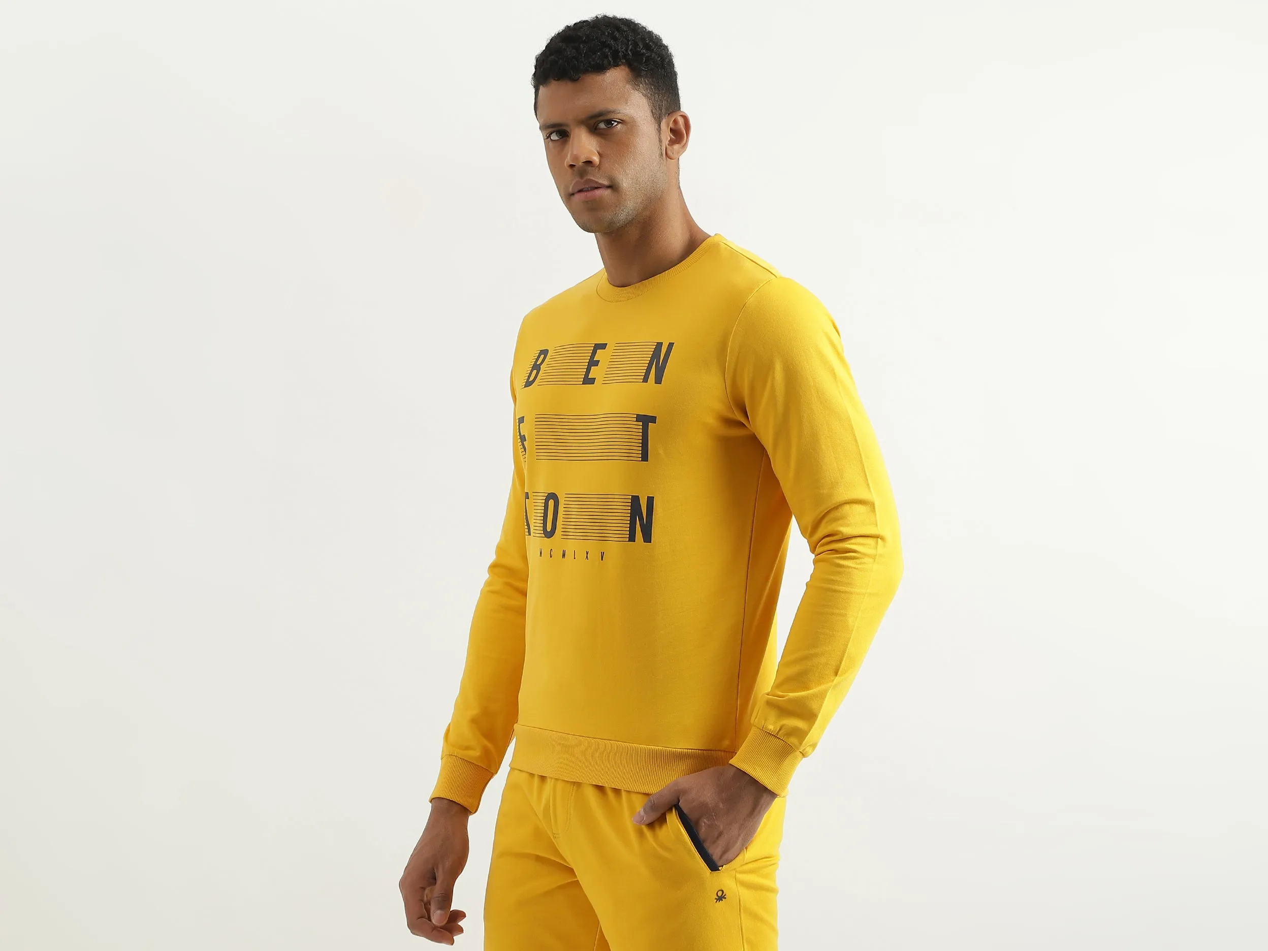 Regular Fit Round Neck Printed Sweatshirt