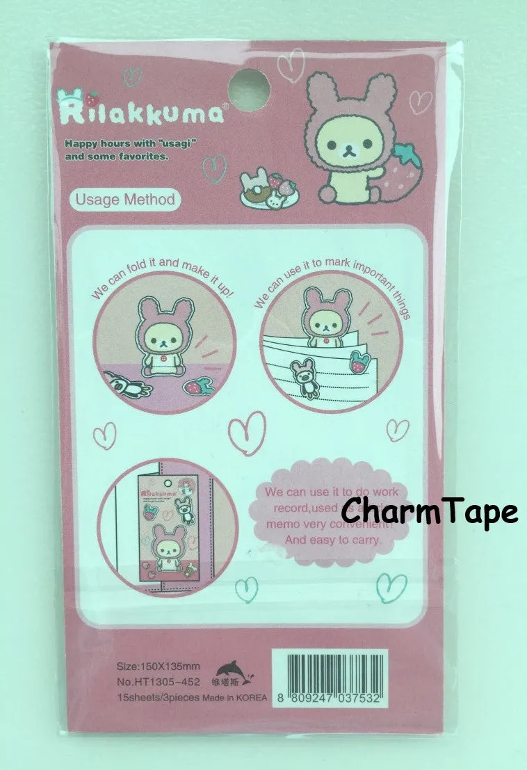 Rilakkuma bear Sticky Post It Memo Note Pad 45 sheets SS382