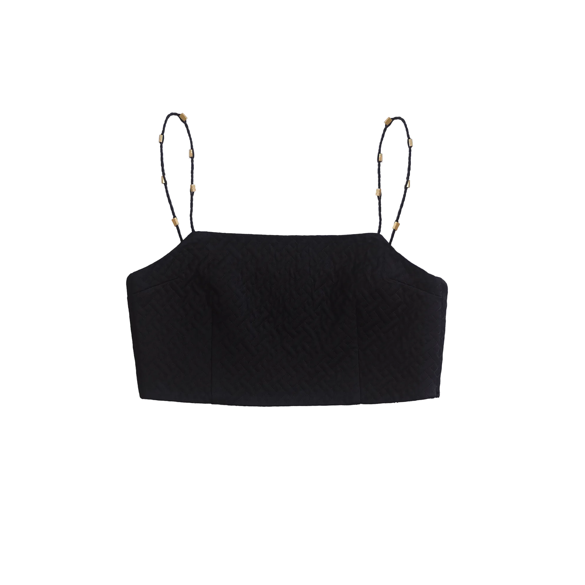 Sabine Quilted Crop Top - Black