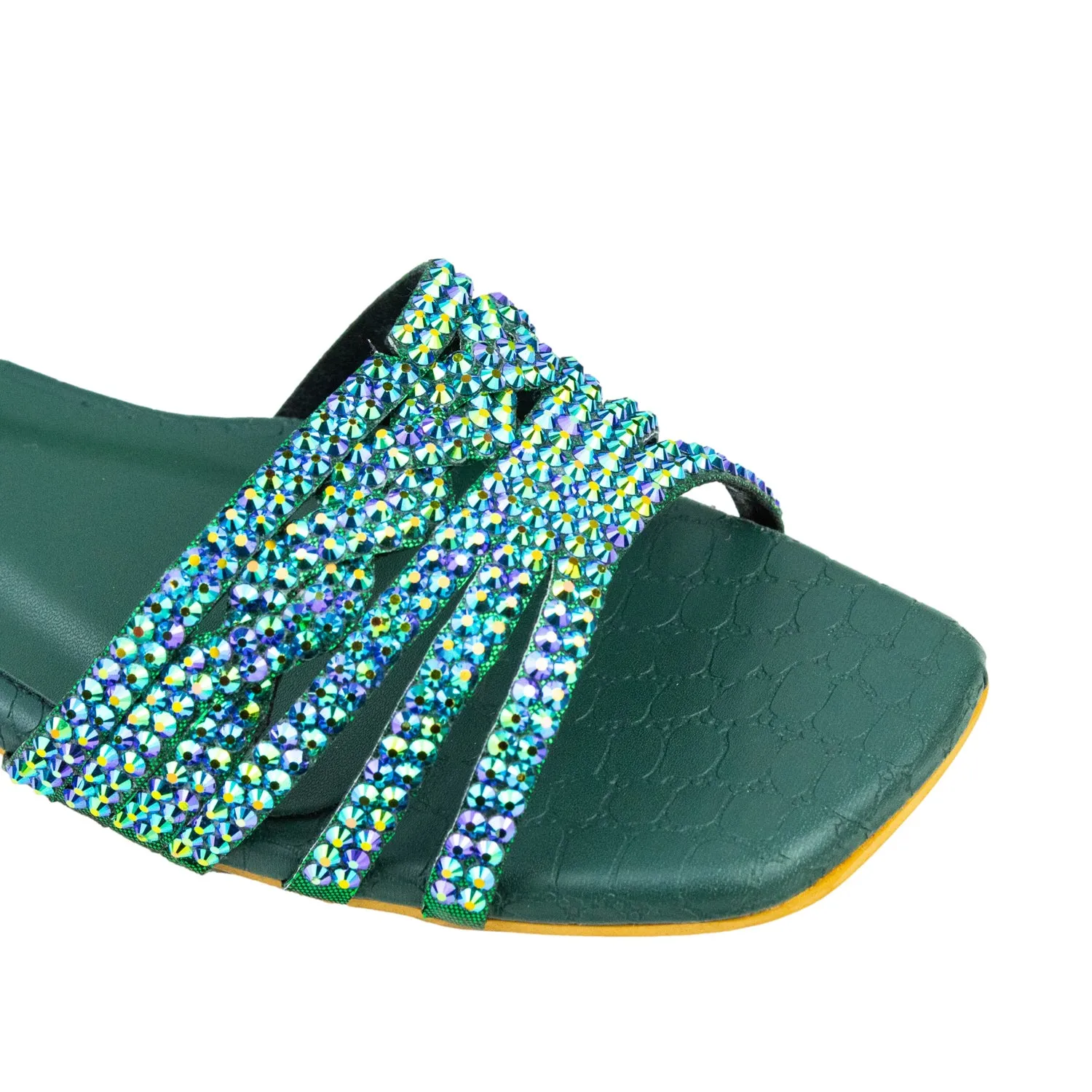 Salwa Flats S84F - Glitter Green