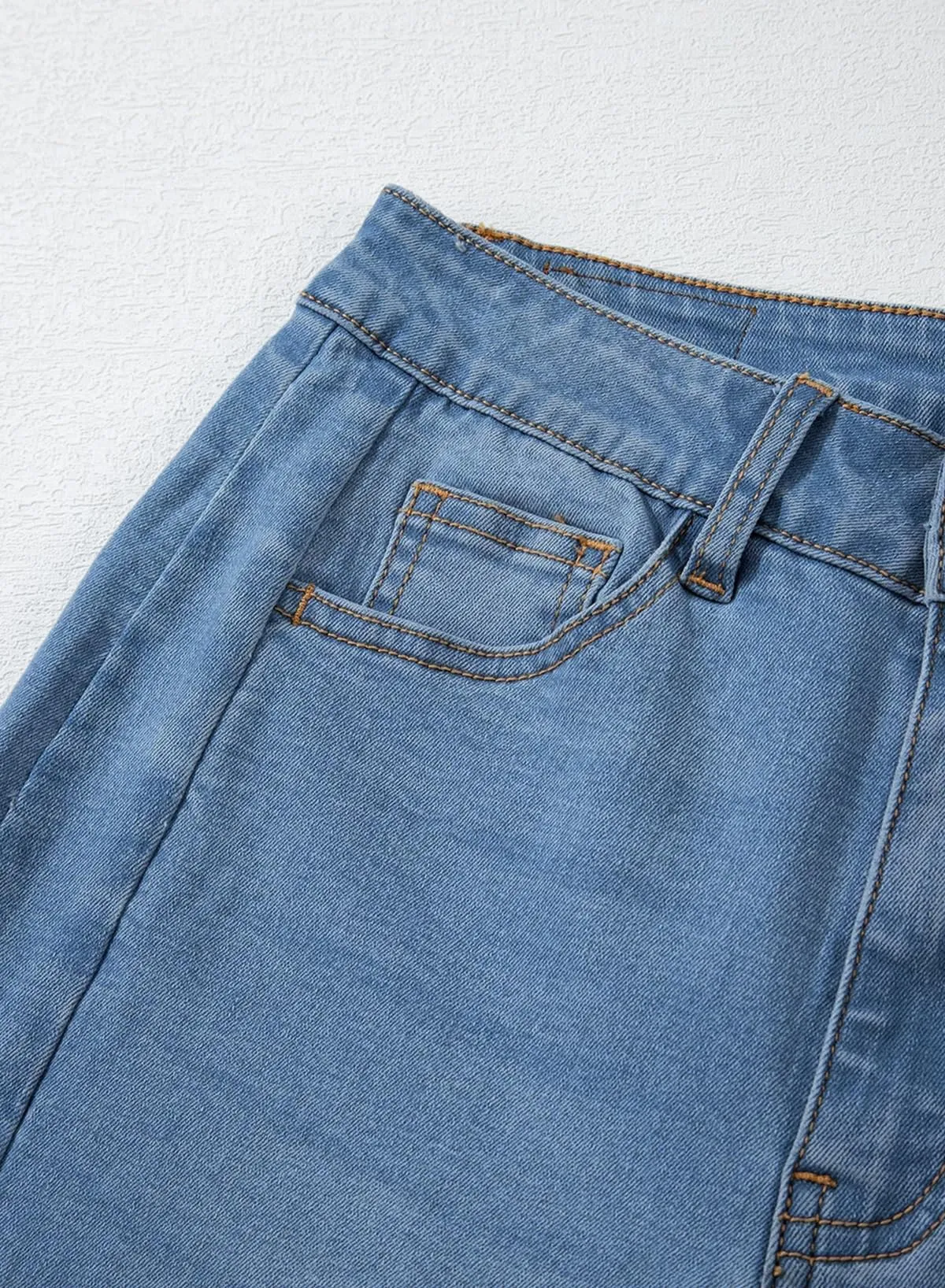 Sidefeel Women's Wide Leg Jeans High Waisted Strechy Raw Hem Denim Pants
