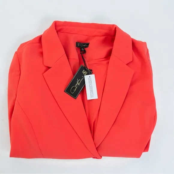 Timeless classic crepe coral single button blazer Diane Gilman DG2 spring