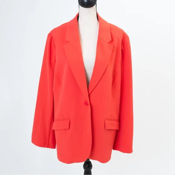 Timeless classic crepe coral single button blazer Diane Gilman DG2 spring