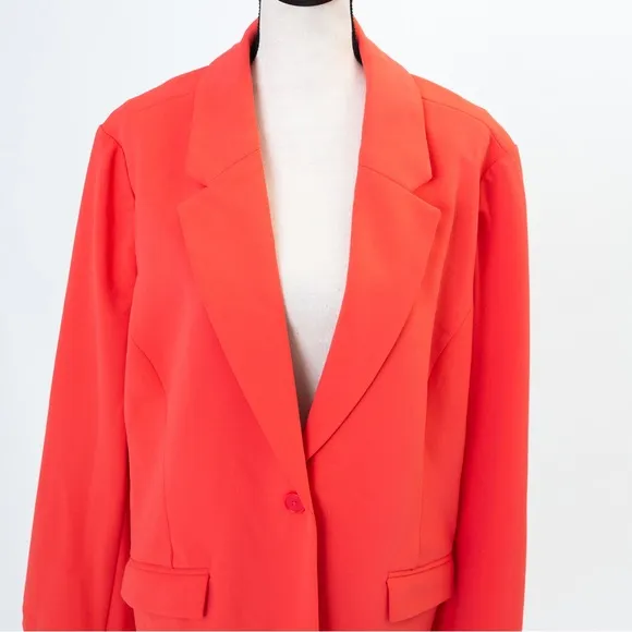Timeless classic crepe coral single button blazer Diane Gilman DG2 spring