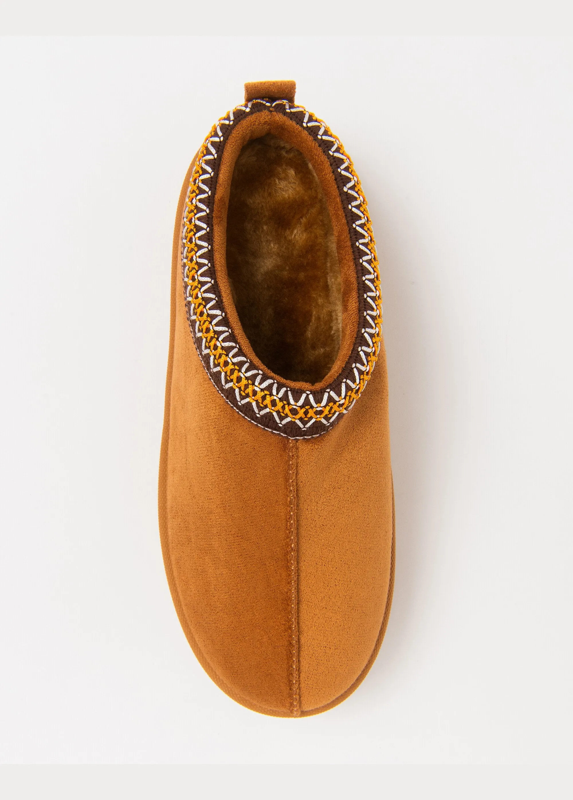 Warm clog-style wedge mules