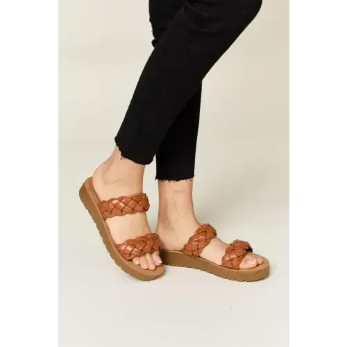 Wild Diva Woven Dual Band Platform Sandals Elevate Summer Style
