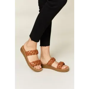 Wild Diva Woven Dual Band Platform Sandals Elevate Summer Style