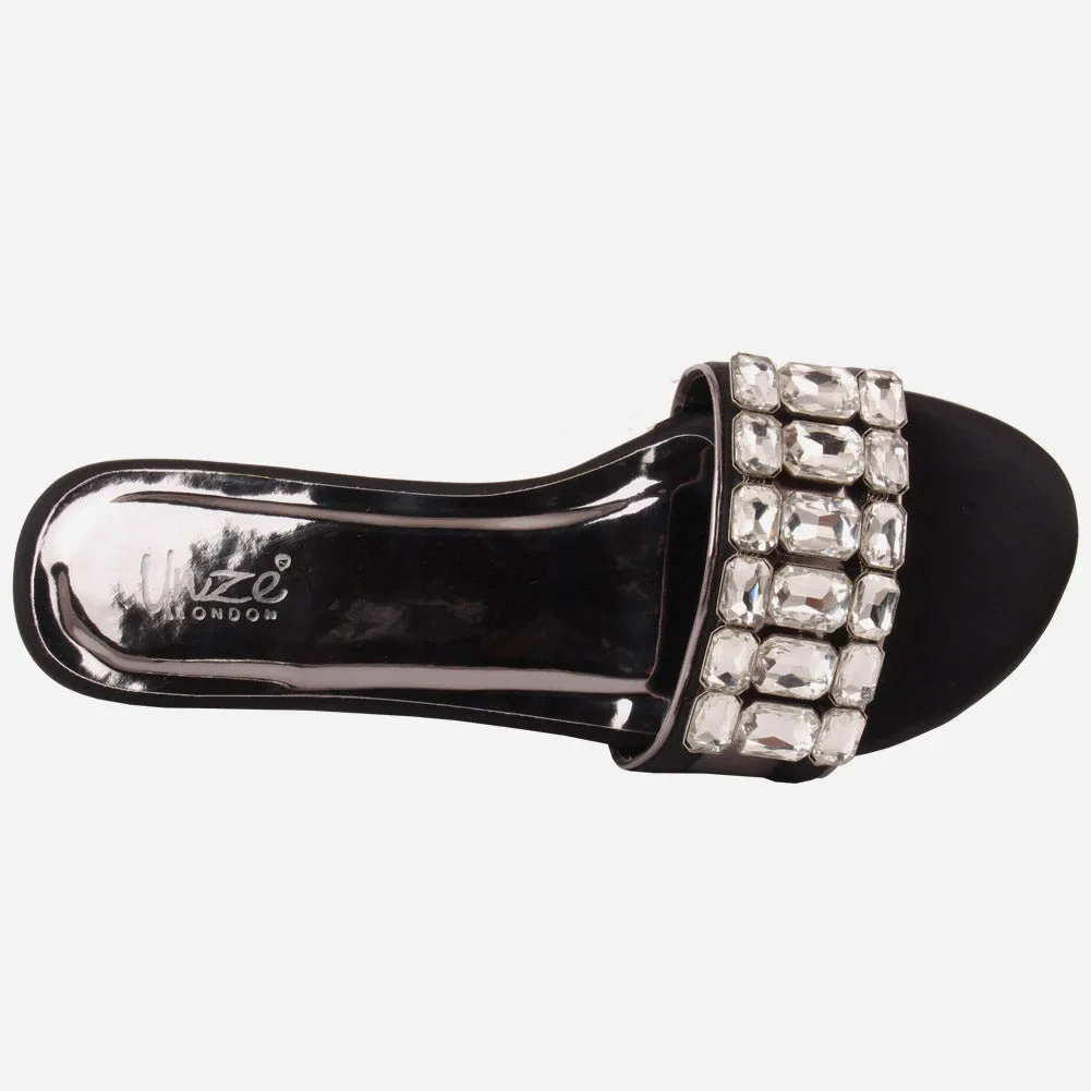 Women "IRINA" Gemstone Wide Fit Backless Slippers