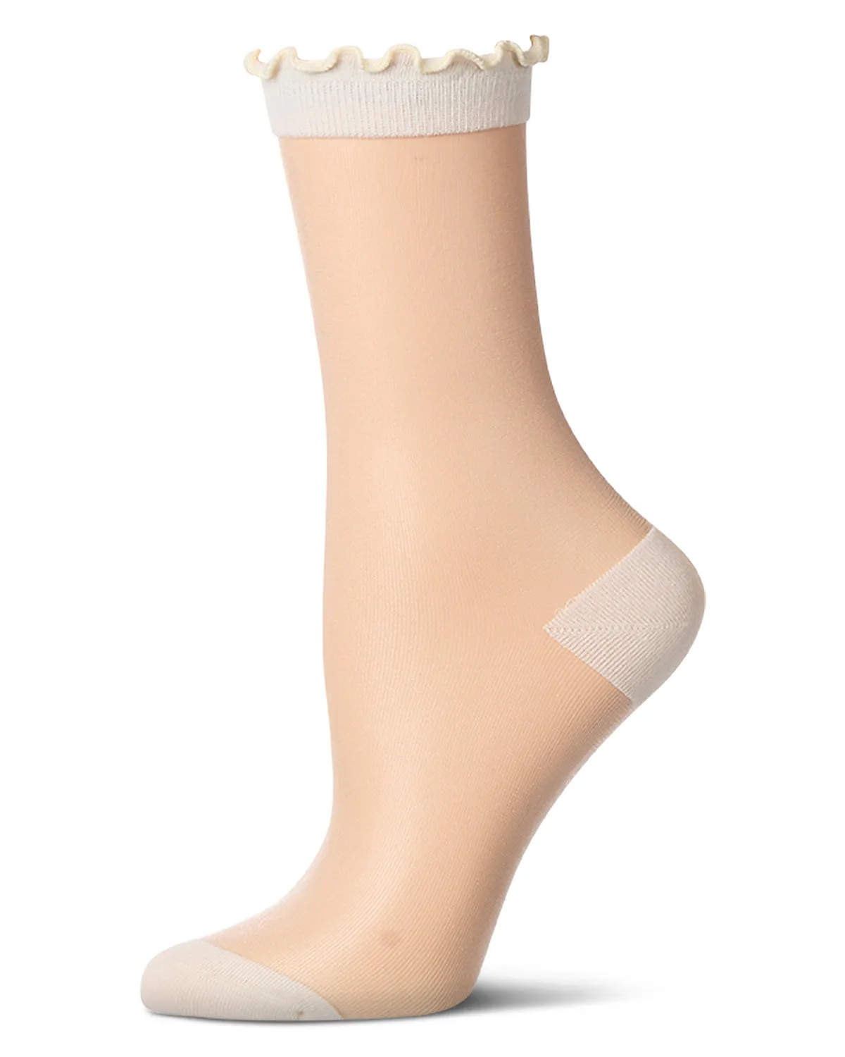 Women's Lettuce-Edge Silky Sheer Crew Sock